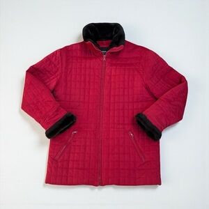 Andrew Marc Quilted Winter Coat w/ Faux Fur Collar/Sleeve